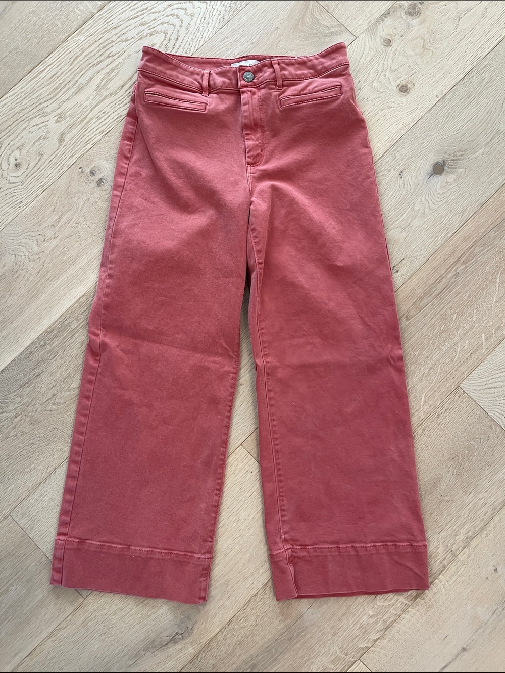 LOFT Wide-Leg Crop Jeans in Dusty Rose Size 28/6